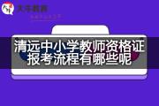 清远中小学教师资格证报考流程有哪些呢？