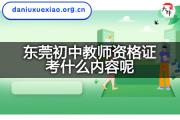 东莞初中教师资格证考什么内容呢？