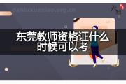 东莞教师资格证什么时候可以考？