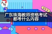广东珠海教师资格考试都考什么内容？