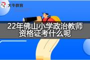 22年佛山小学政治教师资格证考什么呢？