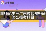 非师范生考广东教师资格证怎么报考科目？
