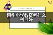 惠州小学教资考什么科目好？