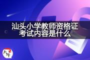 汕头小学教师资格证考试内容是什么？