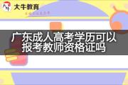 广东成人高考学历可以报考教师资格证吗？