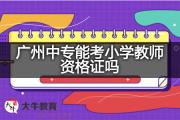 广州中专能考小学教师资格证吗？