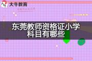 东莞教师资格证小学科目有哪些？