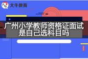 广州小学教师资格证面试是自己选科目吗？