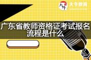 广东省教师资格证考试报名流程是什么？