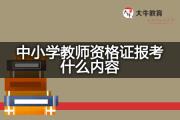 中小学教师资格证报考什么内容？