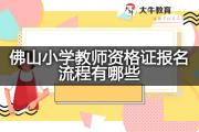佛山小学教师资格证报名流程有哪些？