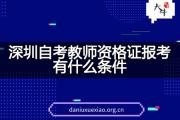 深圳自考教师资格证报考有什么条件？