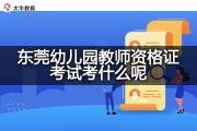 东莞幼儿园教师资格证考试考什么呢？