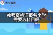 教师资格证报名小学需要选科目吗？