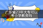 广东省23年大专可以考小学教资吗？