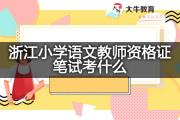 浙江小学语文教师资格证笔试考什么？