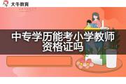 中专学历能考小学教师资格证吗？