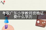 考取广东小学教师资格证要什么学历？