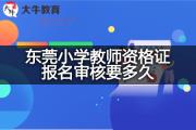 东莞小学教师资格证报名审核要多久？