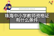 珠海中小学教师资格证有什么条件？