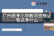 广州统考小学教师资格证笔试考什么？