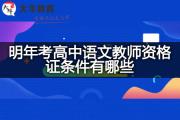 明年考高中语文教师资格证条件有哪些？