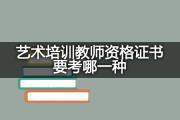 艺术培训教师资格证书要考哪一种？