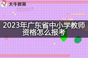 2023年广东省中小学教师资格怎么报考？