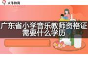 广东省小学音乐教师资格证需要什么学历？