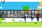 广东省非全日制大专考教师资格证可以考什么？