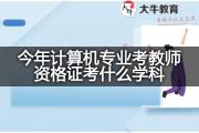 今年计算机专业考教师资格证考什么学科？