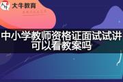 中小学教师资格证面试试讲可以看教案吗？