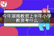 今年湖南教资上半年小学教资考什么？