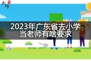 2023年广东省去小学当老师有啥要求？