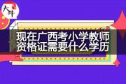 现在广西考小学教师资格证需要什么学历？
