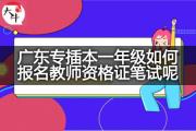 广东专插本一年级如何报名教师资格证笔试呢？