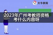 2023年广州考教师资格考什么内容呀？