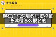 现在广东深圳教师资格证考试是怎么报名的？
