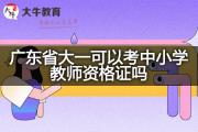 广东省大一可以考中小学教师资格证吗？