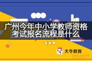 广州今年中小学教师资格考试报名流程是什么？