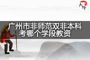 广州市非师范双非本科考哪个学段教资？