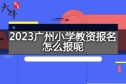 2023广州小学教资报名怎么报呢？