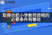 取得合肥小学教师资格的必要条件有哪些？
