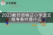 2023教师资格证小学语文报考条件是什么？