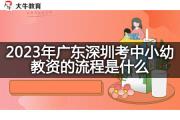 2023年广东深圳考中小幼教资的流程是什么？