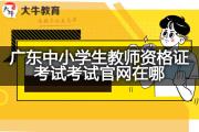 广东中小学生教师资格证考试考试官网在哪？