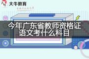 今年广东省教师资格证语文考什么科目？