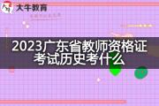 2023广东省教师资格证考试历史考什么？