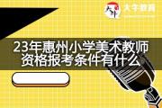 23年惠州小学美术教师资格报考条件有什么？