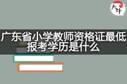广东省小学教师资格证最低报考学历是什么？